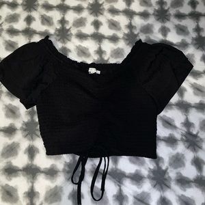 black cropped top